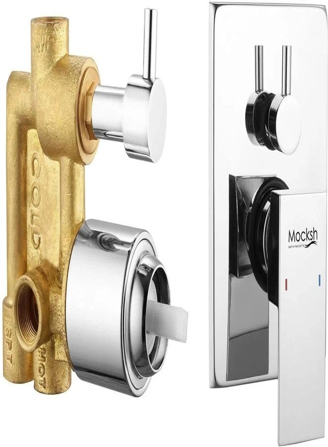 Mocksh Kube Brass Single Lever 3 Inlet / 5 Way Diverter with Exposed Parts Kit Complete Chrome, EXTANT High Flow Diverter Faucet Wall Concealed Diverter Faucet - Image 1